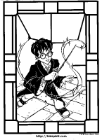 A coloring page of harry potter